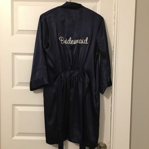 Navy bridesmaid robe
